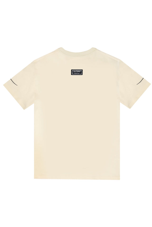 Back mockup of FRAGMENTED FACES T-shirt – expressive unisex streetwear featuring face graphic